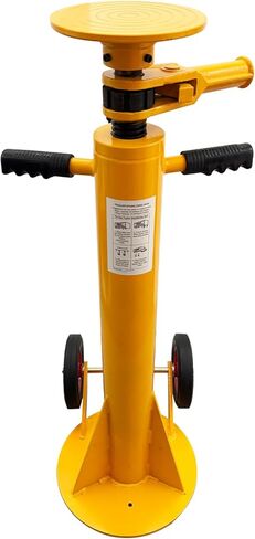 Standard Duty Trailer Stabilizing Jack Stand with 2 Movable Casters for Truck Maintenance Container Support 1000-1300mm Height 18000kg Lifting Capacity in Kuwait