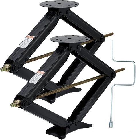 7500 LBS Heavy Duty RV Stabilizer Jacks, 30" Adjustable Camper Trailer Scissor Jacks with Crank Handle, 4"-30" Lift Height, Powder-Coated Steel for Travel Trailer, RV, Camper in Saudi Arabia