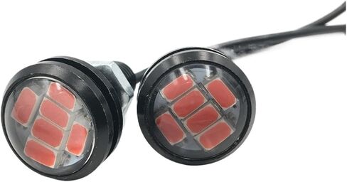 2x سيارة حمراء LED أضواء 12 فولت 23 مللي متر 6SMD الألومنيوم عكس وقوف السيارات الضباب ضوء المصباح النهار تشغيل DRL in Kuwait