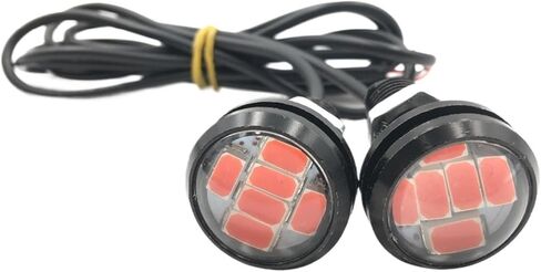 2x سيارة حمراء LED أضواء 12 فولت 23 مللي متر 6SMD الألومنيوم عكس وقوف السيارات الضباب ضوء المصباح النهار تشغيل DRL in Kuwait