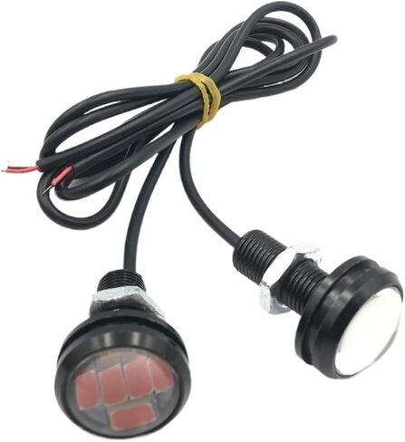 2x سيارة حمراء LED أضواء 12 فولت 23 مللي متر 6SMD الألومنيوم عكس وقوف السيارات الضباب ضوء المصباح النهار تشغيل DRL in Kuwait