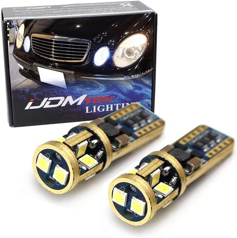 مصابيح بديلة iJDMTOY 10-SMD-5630 2825 W5W T10 Canbus خالية من الأخطاء متوافقة مع مصابيح وقوف السيارات Audi BMW Mercedes Porsche، أضواء لوحة الترخيص، أبيض زينون in Kuwait