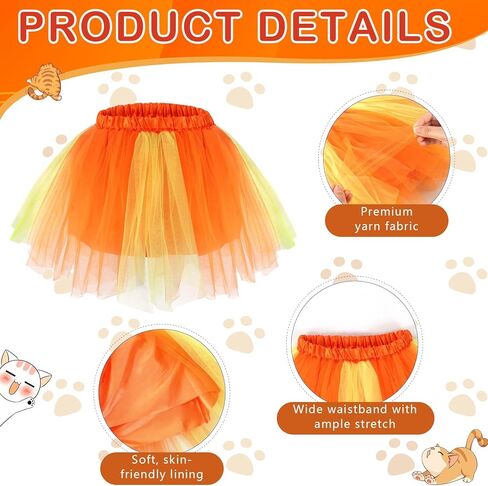8pcs Orange costume accessories, orange tutu with yellow mustache and eyebrows set for Book Week Halloween Party in Saudi Arabia