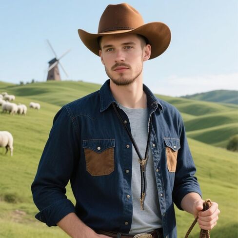 2pcs Western Bolo Tie Necklace, Adjustable Cowboy Cowgirl Necklaces Vintage Western Jewelry for Men & Women Country Style Rodeo Costume Accessories Gift in Saudi Arabia
