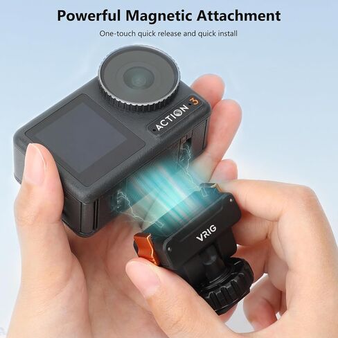 UURIG BH-04 حامل كاميرا مغناطيسي لـ GoPro، حامل كاميرا مغناطيسي قوي للسيارة معدني شديد التحمل مع رأس كروي يدور 360 درجة لجسم السيارة، متوافق مع GoPro Hero 9 أسود 8/7/6/5، إلخ in Kuwait