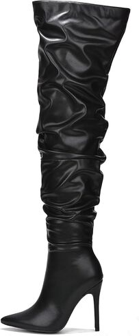 Cape Robbin Women's Thigh High Boots Heels - Pointed Toe Cowgirl Slouch Boots Over The Knee Boots with Lightly Cushioned Outsole (Leexa) in Saudi Arabia