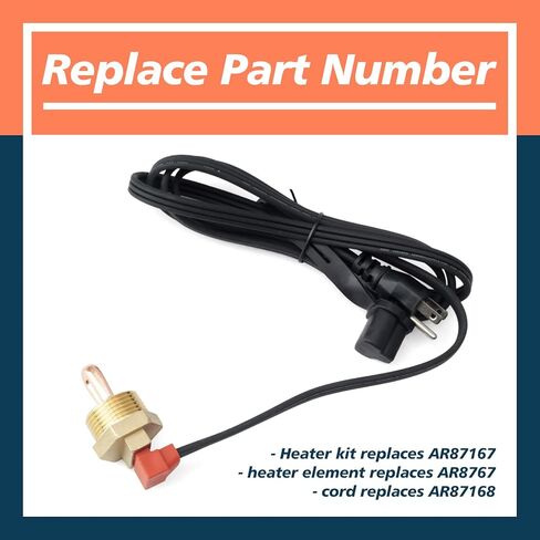 AR87167 Engine Block Coolant Heater Kit Compatible with John Deere 1025R 110 2210 2305 4210 445 X495 XUV for Gator 850D 855D 855M 865E Tractor, w/AR8767 Heater Element & AR87168 Cord in Saudi Arabia