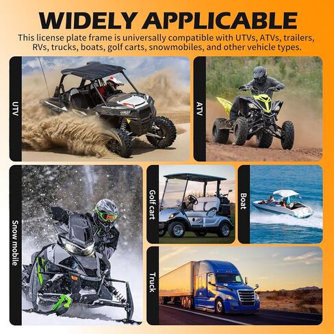 حامل لوحة ترخيص DREAMIZER UTV مع إطار لوحة ترخيص من الألومنيوم بإضاءة LED لمركبة ATV SxS وعربة الجولف والشاحنة وقارب مقطورة الثلج متوافق مع Polaris RZR Can-Am Maverick X3 Ranger in Kuwait