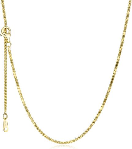 BEAYEG 14K Gold Chain Necklace for Women, Solid Chain Necklace, Hypoallergenic Durable Everyday Gold Jewelry Gift Ready (Length, 20inchs,Diameter1.6mm/1.8mm/2mm in Saudi Arabia