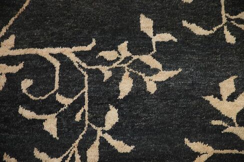 Rug Source Modern Collection 6x10 Abstract Area Rug, Hand Knotted Black Nature Print Rug, Oriental Jute Carpet for Bedroom, Living Room, Dining Room in Kuwait