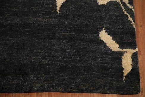 Rug Source Modern Collection 6x10 Abstract Area Rug, Hand Knotted Black Nature Print Rug, Oriental Jute Carpet for Bedroom, Living Room, Dining Room in Kuwait