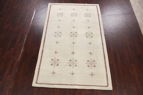 Rug Source Modern Collection 6x10 Modern Area Rug, Hand Knotted Beige & Ivories Geometric Rug, Oriental 100% Wool Carpet for Bedroom, Living Room, Dining Room in Kuwait