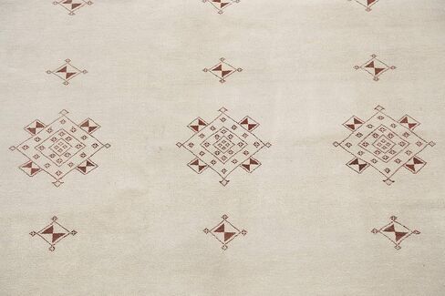 Rug Source Modern Collection 6x10 Modern Area Rug, Hand Knotted Beige & Ivories Geometric Rug, Oriental 100% Wool Carpet for Bedroom, Living Room, Dining Room in Kuwait