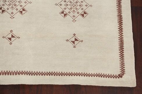 Rug Source Modern Collection 6x10 Modern Area Rug, Hand Knotted Beige & Ivories Geometric Rug, Oriental 100% Wool Carpet for Bedroom, Living Room, Dining Room in Kuwait