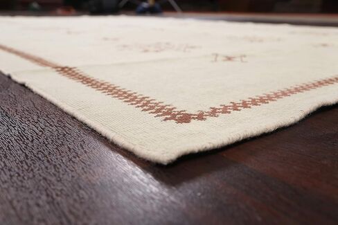 Rug Source Modern Collection 6x10 Modern Area Rug, Hand Knotted Beige & Ivories Geometric Rug, Oriental 100% Wool Carpet for Bedroom, Living Room, Dining Room in Kuwait