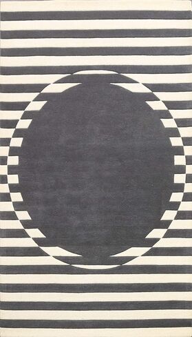 Rug Source Modern Collection 5x8 Modern Area Rug, Hand Tufted Greys & Charcoal Geometric Rug, Oriental 100% Wool Carpet for Bedroom, Living Room, Dining Room in Kuwait