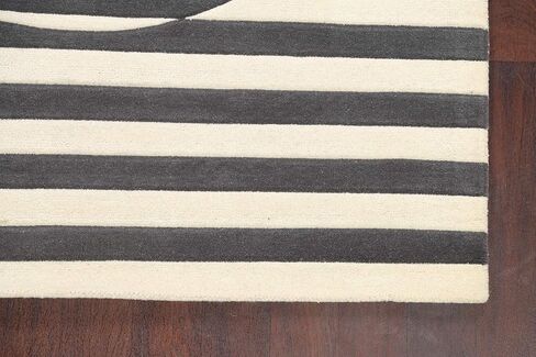 Rug Source Modern Collection 5x8 Modern Area Rug, Hand Tufted Greys & Charcoal Geometric Rug, Oriental 100% Wool Carpet for Bedroom, Living Room, Dining Room in Kuwait