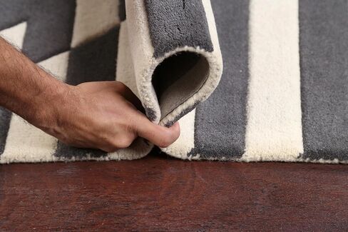 Rug Source Modern Collection 5x8 Modern Area Rug, Hand Tufted Greys & Charcoal Geometric Rug, Oriental 100% Wool Carpet for Bedroom, Living Room, Dining Room in Kuwait