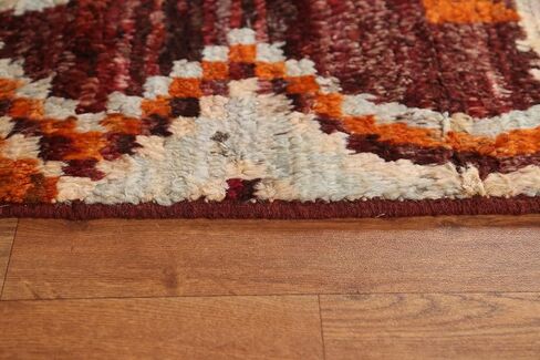 Rug Source Modern Collection 9x12 Area Rug, Hand Knotted Red Tribal Rug, Oriental 100% Wool Carpet for Bedroom, Living Room, Dining Room in Kuwait