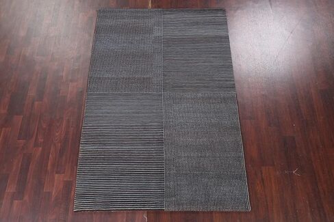 Rug Source Modern Collection 5x8 Nepalese Area Rug, Hand Knotted Black Contemporary Rug, Oriental 100% Wool Carpet for Bedroom, Living Room, Dining Room in Kuwait