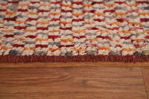 Rug Source Modern Collection 7x9 Area Rug, Hand Knotted Red Geometric Rug, Oriental 100% Wool Carpet for Bedroom, Living Room, Dining Room in Kuwait