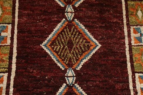 سجادة منطقة Rug Source Modern Collection مقاس 7x10، سجادة قبلية حمراء معقودة يدويًا، سجادة صوف شرقية 100% لغرفة النوم، وغرفة المعيشة، وغرفة الطعام in Kuwait