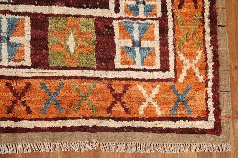 سجادة منطقة Rug Source Modern Collection مقاس 7x10، سجادة قبلية حمراء معقودة يدويًا، سجادة صوف شرقية 100% لغرفة النوم، وغرفة المعيشة، وغرفة الطعام in Kuwait