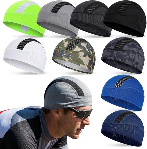9 Pack Unisex Breathable Mesh Skull Cap, Lightweight Quick Dry Helmet Liner Beanie for Running, Cycling in Saudi Arabia