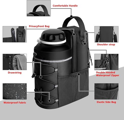 Magnetic Gym Bag for Men and Women, Sling Bottle with Magnetic Attachment, Water Bottle Holder, Gym Pouch, Crossbody Bag for Travel, Work, Sports, Fitness in Saudi Arabia