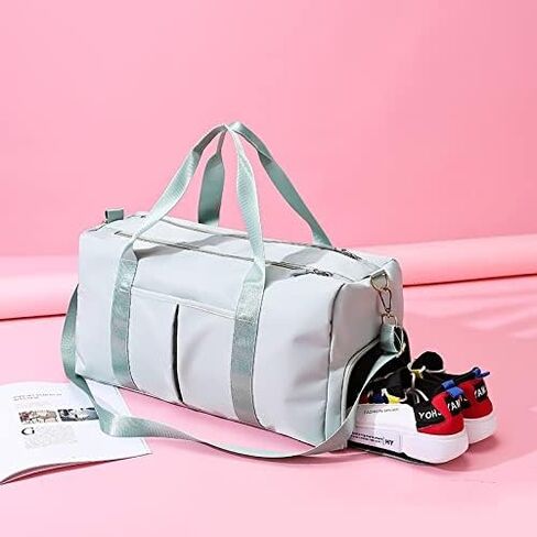 Gym Tote Bags for Women Men with Shoes Compartment Waterproof Weekend Overnight Duffle Tote Bag Lightweight Hospital Carry on Handbag for Gym, Travel, Yoga, Sports (Green) in Saudi Arabia
