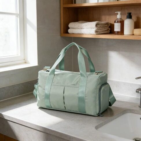 Gym Tote Bags for Women Men with Shoes Compartment Waterproof Weekend Overnight Duffle Tote Bag Lightweight Hospital Carry on Handbag for Gym, Travel, Yoga, Sports (Green) in Saudi Arabia