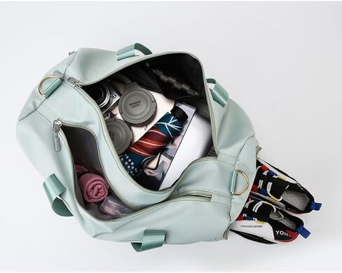 Gym Tote Bags for Women Men with Shoes Compartment Waterproof Weekend Overnight Duffle Tote Bag Lightweight Hospital Carry on Handbag for Gym, Travel, Yoga, Sports (Green) in Saudi Arabia
