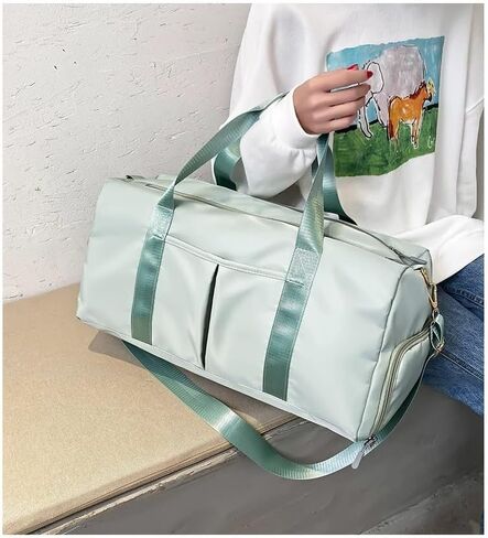 Gym Tote Bags for Women Men with Shoes Compartment Waterproof Weekend Overnight Duffle Tote Bag Lightweight Hospital Carry on Handbag for Gym, Travel, Yoga, Sports (Green) in Saudi Arabia