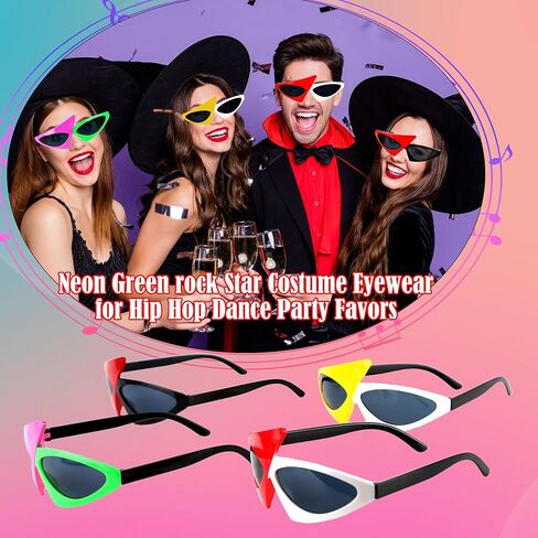 8 Pack Novelty Party Sunglasses Funny 80s Triangle Sunglasses Retro Asymmetric Hip Hop Glasses for 80s Hip Hop Music Festival Dance Birthday Party in Kuwait