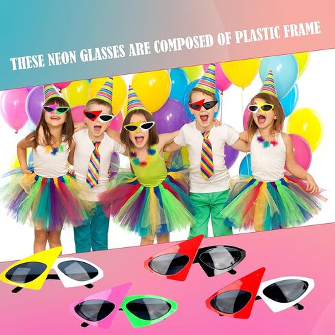 8 Pack Novelty Party Sunglasses Funny 80s Triangle Sunglasses Retro Asymmetric Hip Hop Glasses for 80s Hip Hop Music Festival Dance Birthday Party in Kuwait