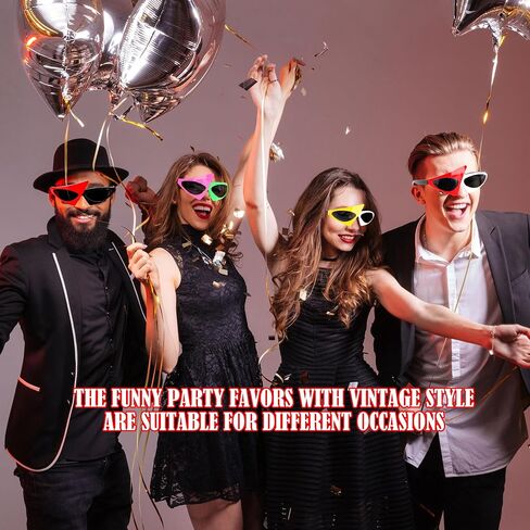8 Pack Novelty Party Sunglasses Funny 80s Triangle Sunglasses Retro Asymmetric Hip Hop Glasses for 80s Hip Hop Music Festival Dance Birthday Party in Kuwait