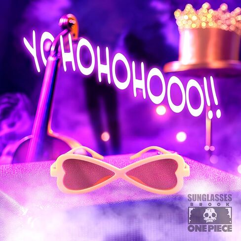 ABYSTYLE One Piece Brook Replica Sunglasses Cosplay Costume Accessory | Official Anime Skeleton Glasses for Fans, Cosplayers, and Collectors, Halloween, and Display in Saudi Arabia