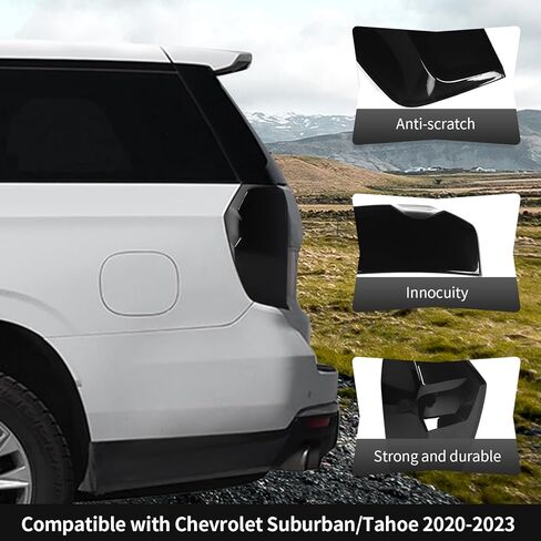Tail Light Lamp Cover Fit for Chevrolet Suburban/Tahoe 2020 2021 2022 2023 2024 2025 2026 Smoked Black Tail Light Cover Trim Rear Guard Blackout Exterior Accessories in Saudi Arabia