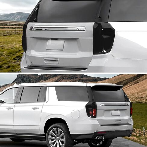 Tail Light Lamp Cover Fit for Chevrolet Suburban/Tahoe 2020 2021 2022 2023 2024 2025 2026 Smoked Black Tail Light Cover Trim Rear Guard Blackout Exterior Accessories in Saudi Arabia