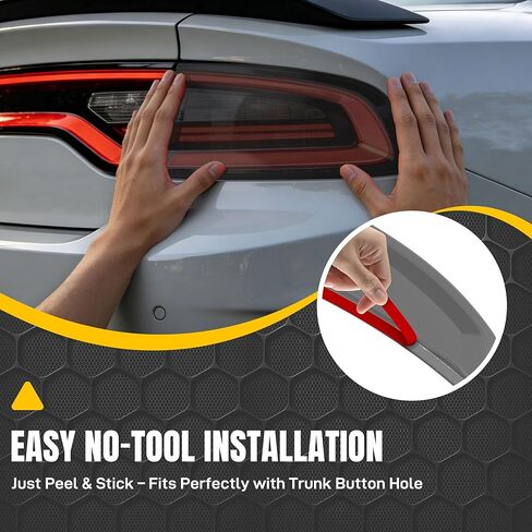Smoked Black Tail Light Covers for 2015-2024 Dodge Charger, Protective Rear Lamp Guards, Exterior Automotive Accessories in Saudi Arabia