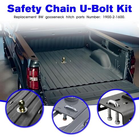 1900-2-1600 سلسلة الأمان U-Bolt Kit استبدال B&W Gooseneck Hitch Kit لتطبيقات RV والمقطورة والسحب in Kuwait