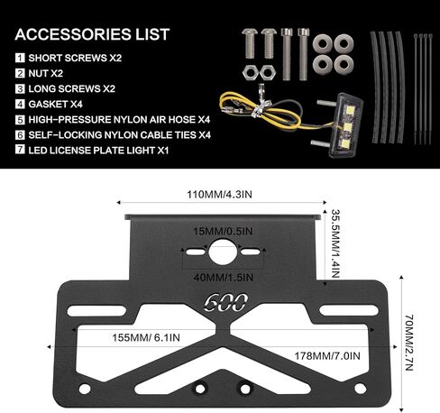 GSXR 600/750 Fender Eliminator Kit – Plug & Play Aluminum Tail Tidy with LED Plate Light Fit for GSXR600 GSXR750 2011–2025 (Vibration-Resistant) in Saudi Arabia
