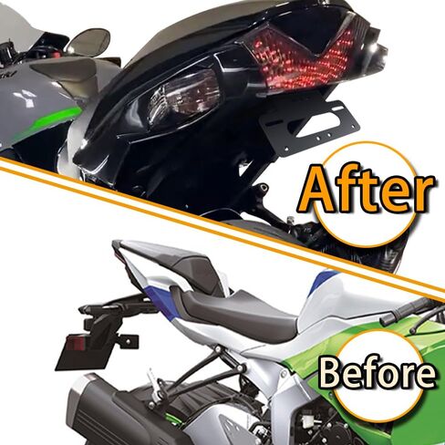 حاجز مزيل قوس الذيل مرتب مناسب للنينجا ZX-14 06-11، ZX14R 06-24/ABS 20-24، ZZR1400 11-24، كونكورس 14 09-22، فيرسيس 1000 12-16 in Kuwait