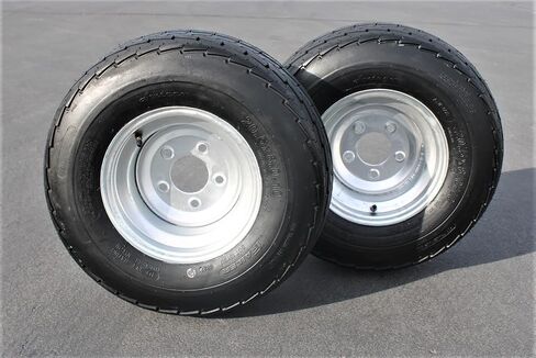 (Set of 2) 205/65-10 20.5x8.0-10 10 ply Load Range E Super Durable Antego Trailer Tire Wheel Assy - 5 Lug Galvanized Rim in Saudi Arabia