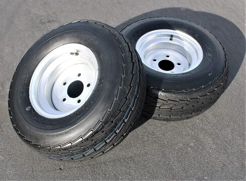 (Set of 2) 205/65-10 20.5x8.0-10 10 ply Load Range E Super Durable Antego Trailer Tire Wheel Assy - 5 Lug Galvanized Rim in Saudi Arabia