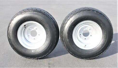 (Set of 2) 205/65-10 20.5x8.0-10 10 ply Load Range E Super Durable Antego Trailer Tire Wheel Assy - 5 Lug Galvanized Rim in Saudi Arabia