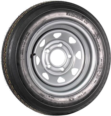 eCustomrim 480-12 4.80-12 Trailer Tire Silver Spoke 5 Lug On 4.5 In Wheel Load Range C - 2 Year Warranty w/Free Roadside in Saudi Arabia
