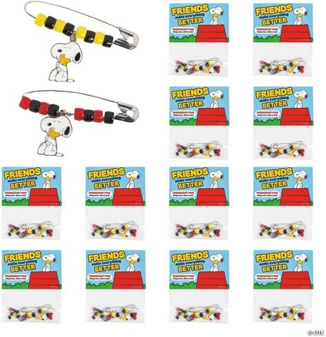 Fun Express 2 1/4" Peanuts Snoopy & Woodstock Friendship Safety Pin Craft Kit - Makes 12 in Saudi Arabia