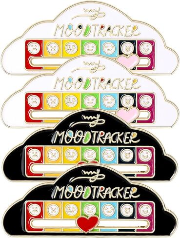4 Social Battery Pins, Interactive Mood Badges, Mental，Black and White in Saudi Arabia