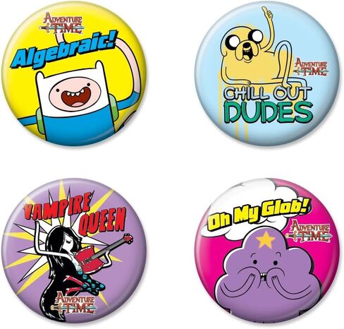 مجموعة Ata-Boy Adventure Time مكونة من أربعة أزرار قابلة للجمع مقاس 1.25 بوصة in Saudi Arabia